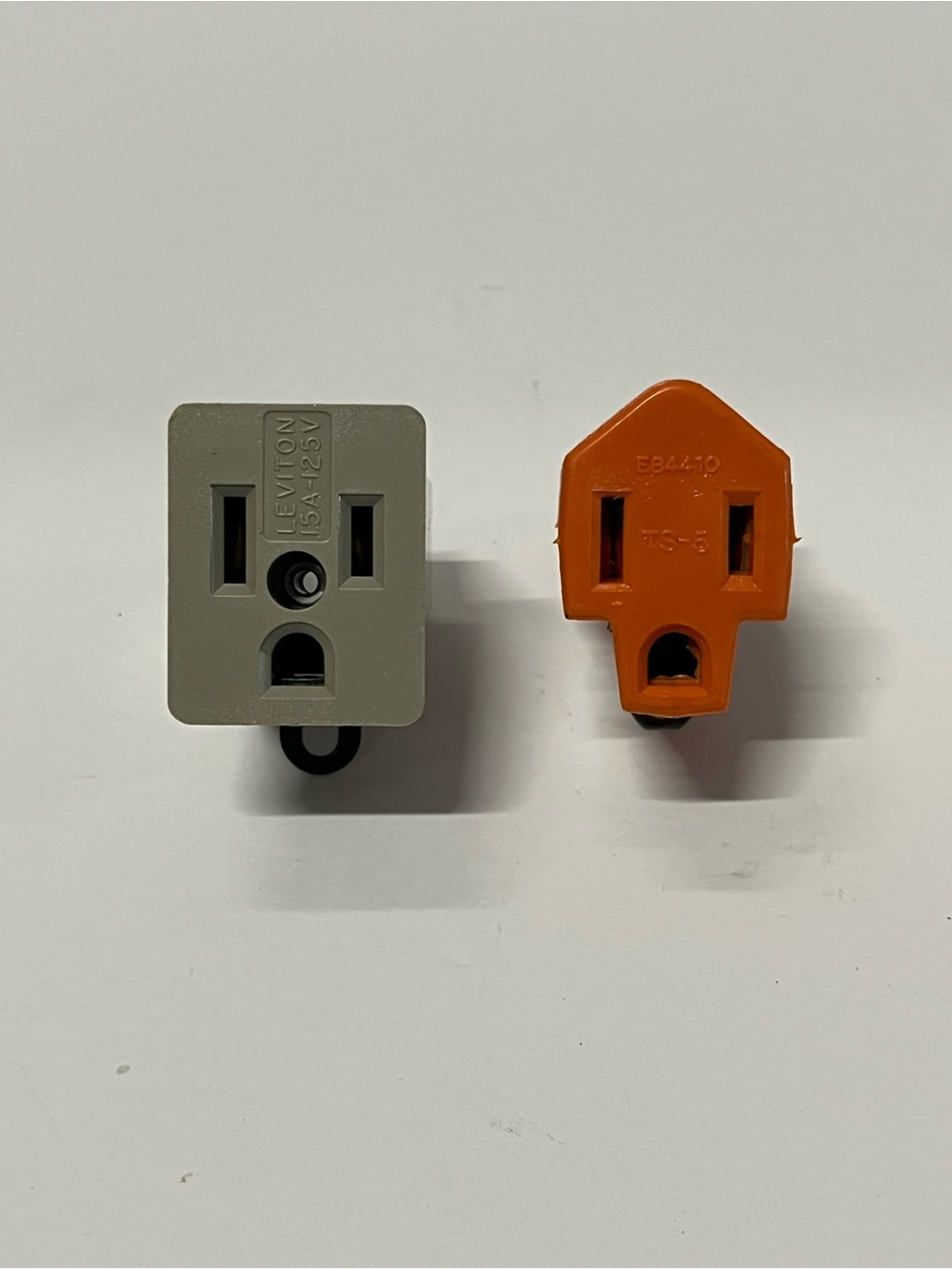 Leviton Gray and Orange 2-Pack Electrical Outlet Adapters